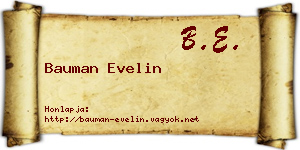 Bauman Evelin névjegykártya